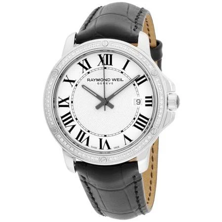 Raymond Weil Męski zegarek Tango z białą tarczą i skórzanym paskiem 5591LS100300