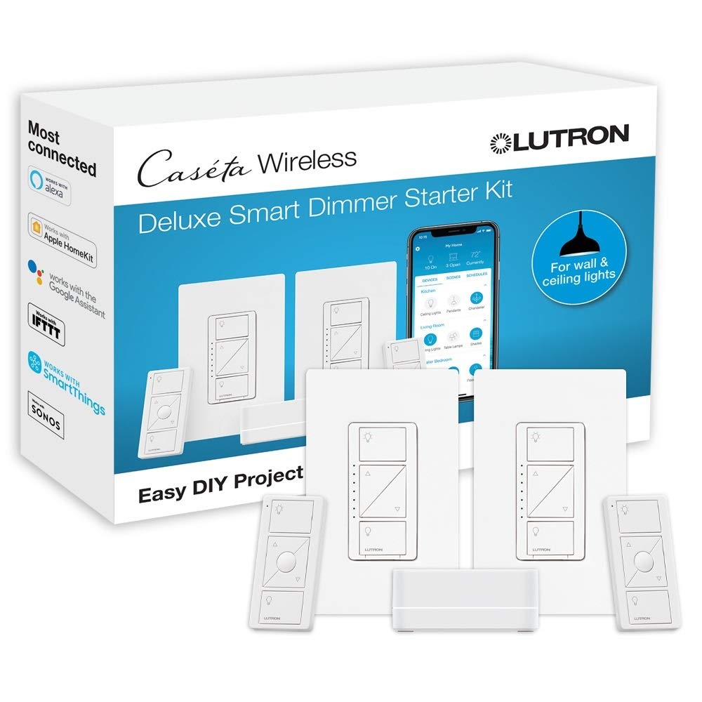 Lutron Zestaw inteligentnego ściemniacza Casta Deluxe z Casta Smart Hub
