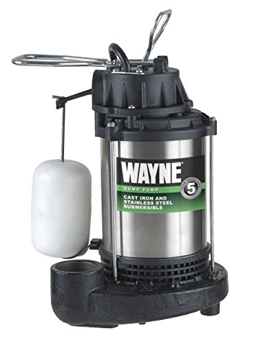Wayne CDU1000 1 HP Zatapialna pompa ściekowa z żeliwa i stali nierdzewnej ze zintegrowanym pionowym wyłącznikiem pływakowym — 58321-WYN2