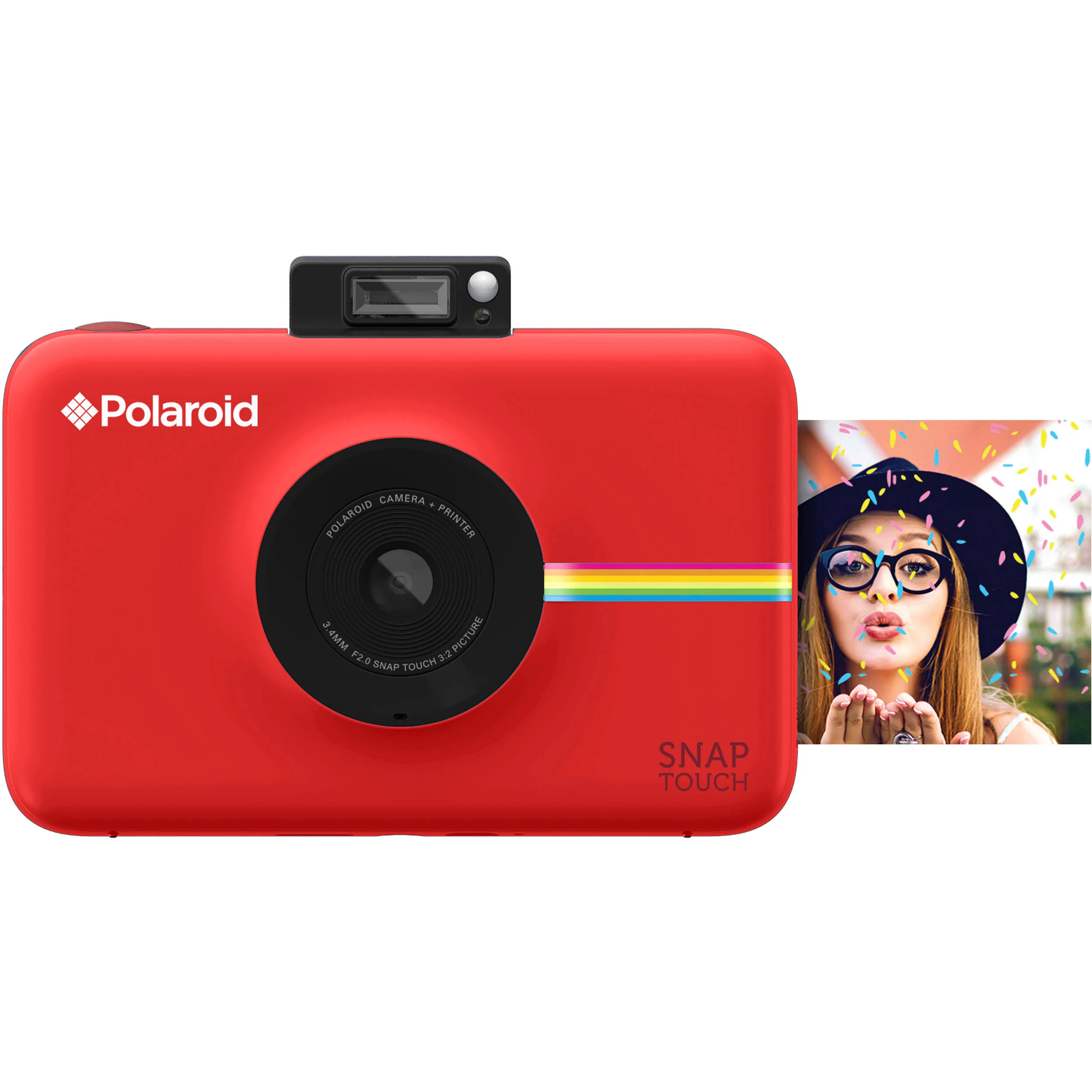 Polaroid Cyfrowy aparat fotograficzny Snap Touch z natychmiastowym drukiem i wyświetlaczem LCD (czerwony) z technologią druku Zink Zero Ink