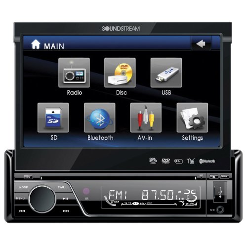Soundstream VIR-7830B Samochodowy odtwarzacz stereo DVD z Bluetoothem i 7-calowym ekranem dotykowym LCD