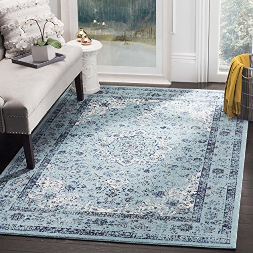 Safavieh Kolekcja Evoke EVK220E Vintage orientalny jasnoniebieski kwadratowy dywanik (9 stóp kwadratowych)