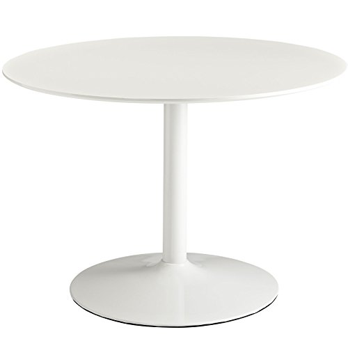 Modway Rostrum Nowoczesny 44-calowy okrągły stół do kuchni i jadalni w kolorze białym