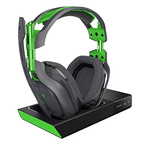 ASTRO Gaming Bezprzewodowy zestaw słuchawkowy do gier Dolby A50 – czarny/zielony – Xbox One i PC