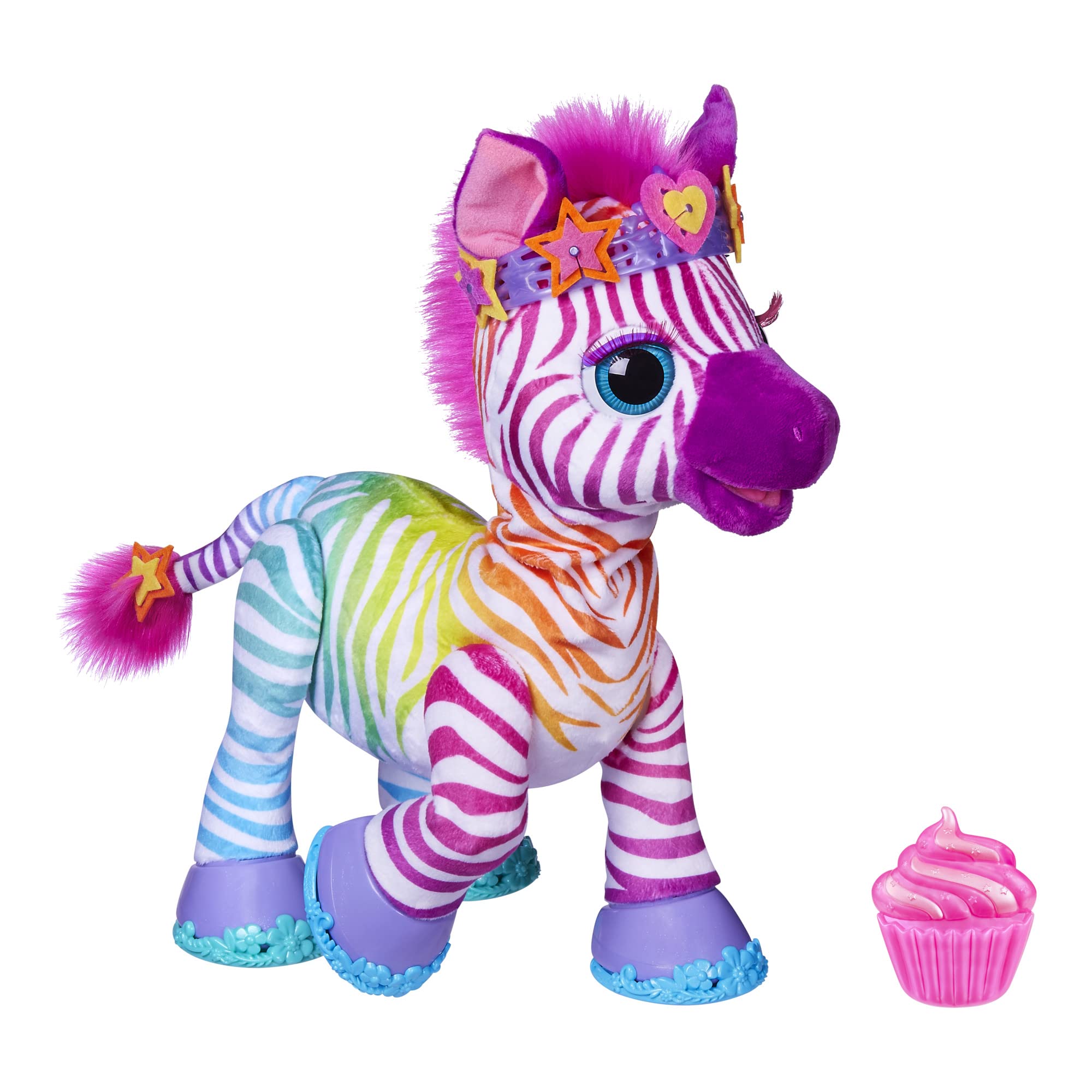 furReal Zenya My Rainbow Zebra, Zebra Toy, 14-Inch Electronic Pets, 80+ Sounds & Reactions, 20 Styling Accessories, Interactive Toys for 4 Year Old Girls and Boys and Up (Amazon Exclusive)