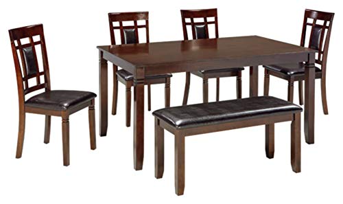 Ashley Furniture Signature Design by Ashley - Zestaw stołów do jadalni Bennox - 6-częściowy zestaw - Styl współczesny - Brąz