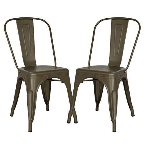 POLY & BARK Metalowe krzesło boczne Trattoria do kuchni i jadalni w kolorze białym (zestaw 4 szt.)