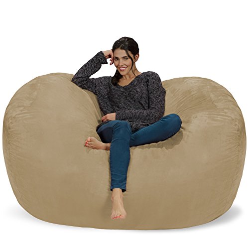 Chill Sack Krzesło z fasolą: ogromna 6-calowa torba meblowa z pianki memory i duży leżak - duża sofa z miękkim pokryciem z mikrofibry