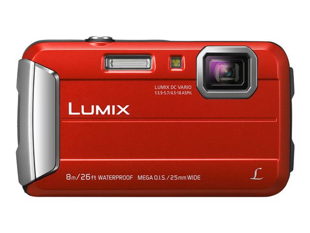 Panasonic DMC-TS30R LUMIX Wytrzymały aparat do aktywnego stylu życia (czerwony)