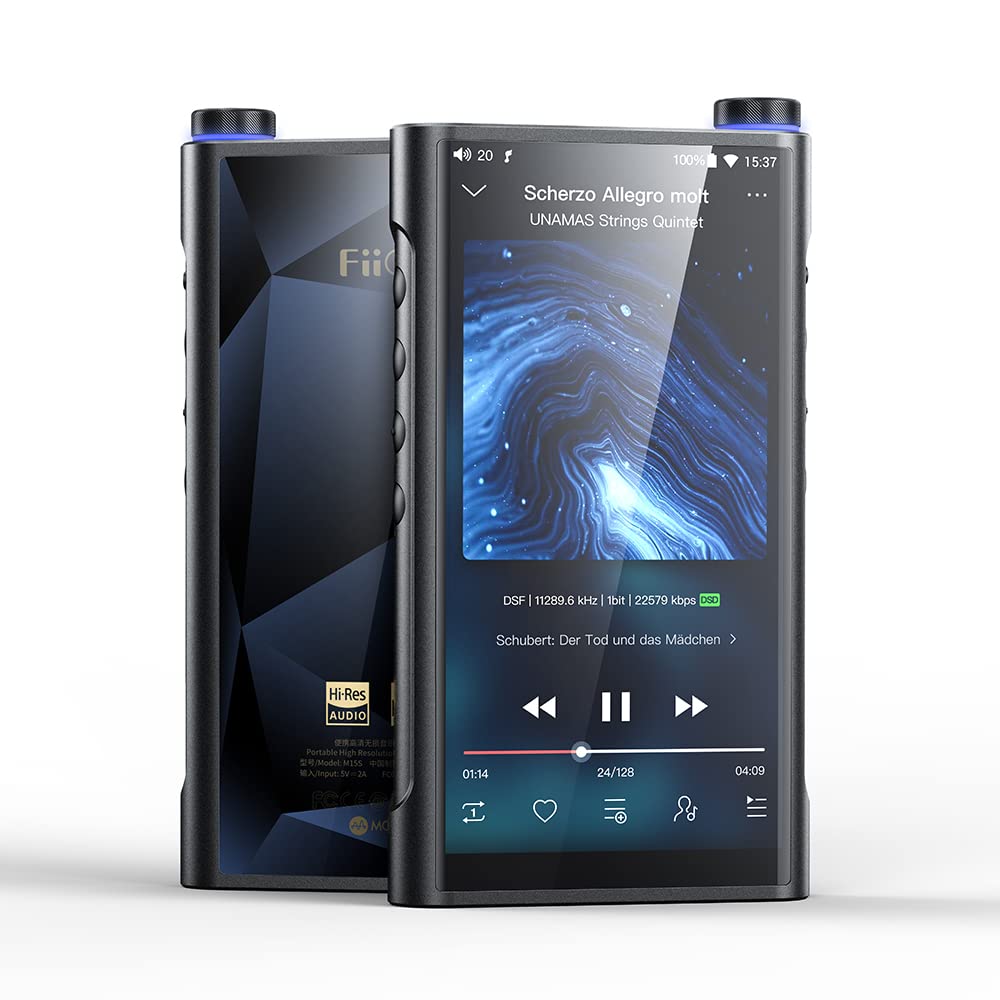 FiiO M15S Music Player Snapdragon 660 with ES9038PRO Hi-Res Android 10 5.5inch MP3 Player WiFi/MQA/Bluetooth 5.0/Spotify/Tidal/Amazon Music Support