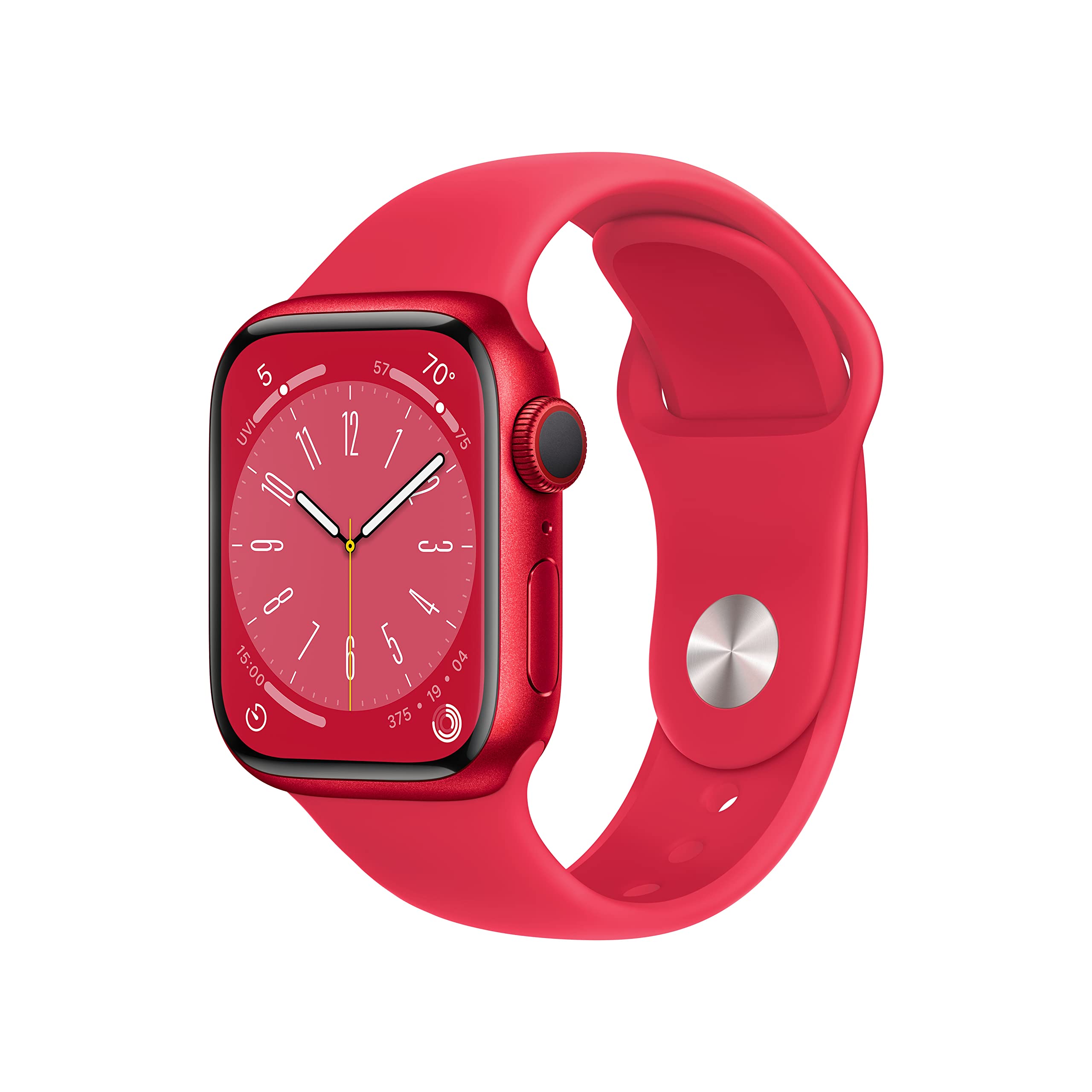 Apple Watch Series 8 [GPS + Cellular 45mm] Inteligentny zegarek z aluminiową obudową i paskiem sportowym