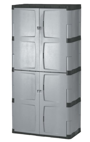 Rubbermaid 72-calowa szafka z czterema półkami i podwójnymi drzwiami do przechowywania z żywicy (FG708300MICHR)