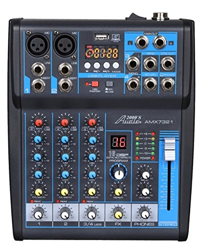 Audio 2000S Audio2000'S AMX7303 – profesjonalny czterokanałowy mikser audio z procesorem USB i DSP