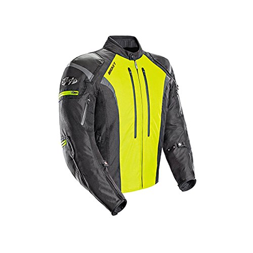 Joe Rocket Męska kurtka tekstylna Atomic 5.0 w kolorze czarnym/żółtym Hi-Viz – 2x duża