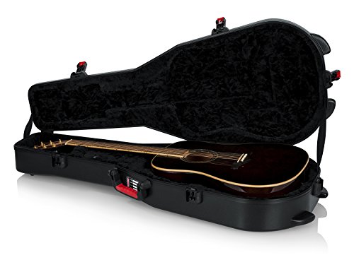 Gator Formowana walizka transportowa do gitar akustycznych Dreadnought z zatrzaskiem blokującym zatwierdzonym przez TSA; (GTSA-GTRDREAD)
