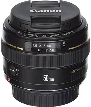 Canon Standardowy i średni teleobiektyw EF 50mm f/1.4 USM do lustrzanek jednoobiektywowych – stały (certyfikowany odnowiony)