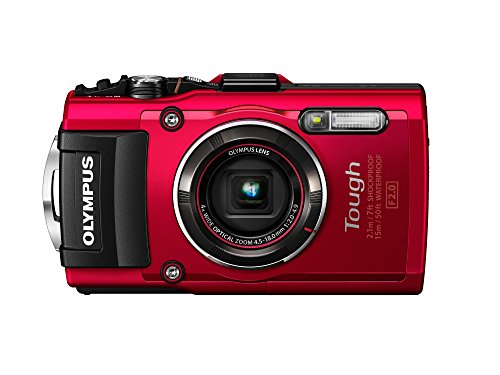 Olympus Wodoodporny aparat cyfrowy TG-4 16 MP z 3-calowym wyświetlaczem LCD (czerwony)