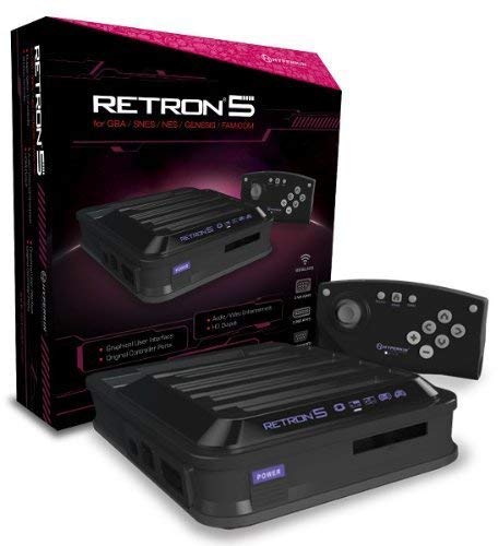Hyperkin RetroN 5: Konsola do gier HD dla Game Boy Advance/ Game Boy Color/ Game Boy/ Super NES/ NES/ Super Famicom/ Famicom/ Genesis/ Mega Drive/ Sega Master System (czarna)