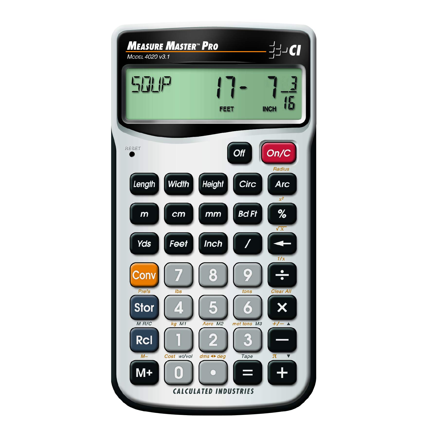 Calculated Industries 4020 Measure Master Pro Kalkulator ułamków stóp i cali oraz metrycznych obliczeń matematycznych