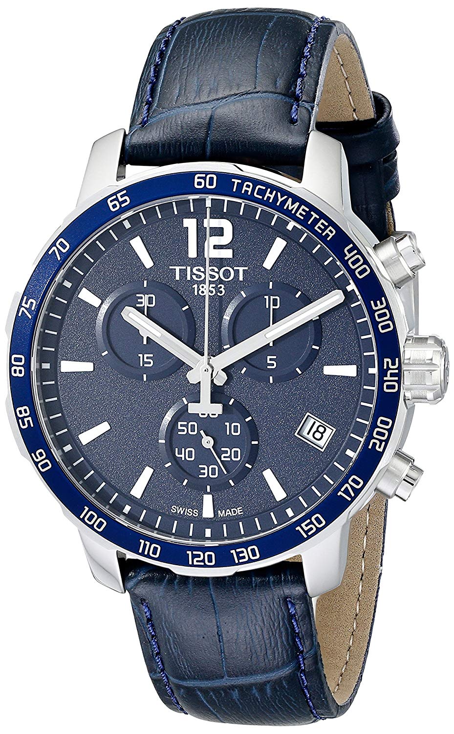 Tissot Męski zegarek T0954171604700 Quickster ze stali nierdzewnej z niebieskim paskiem syntetycznym