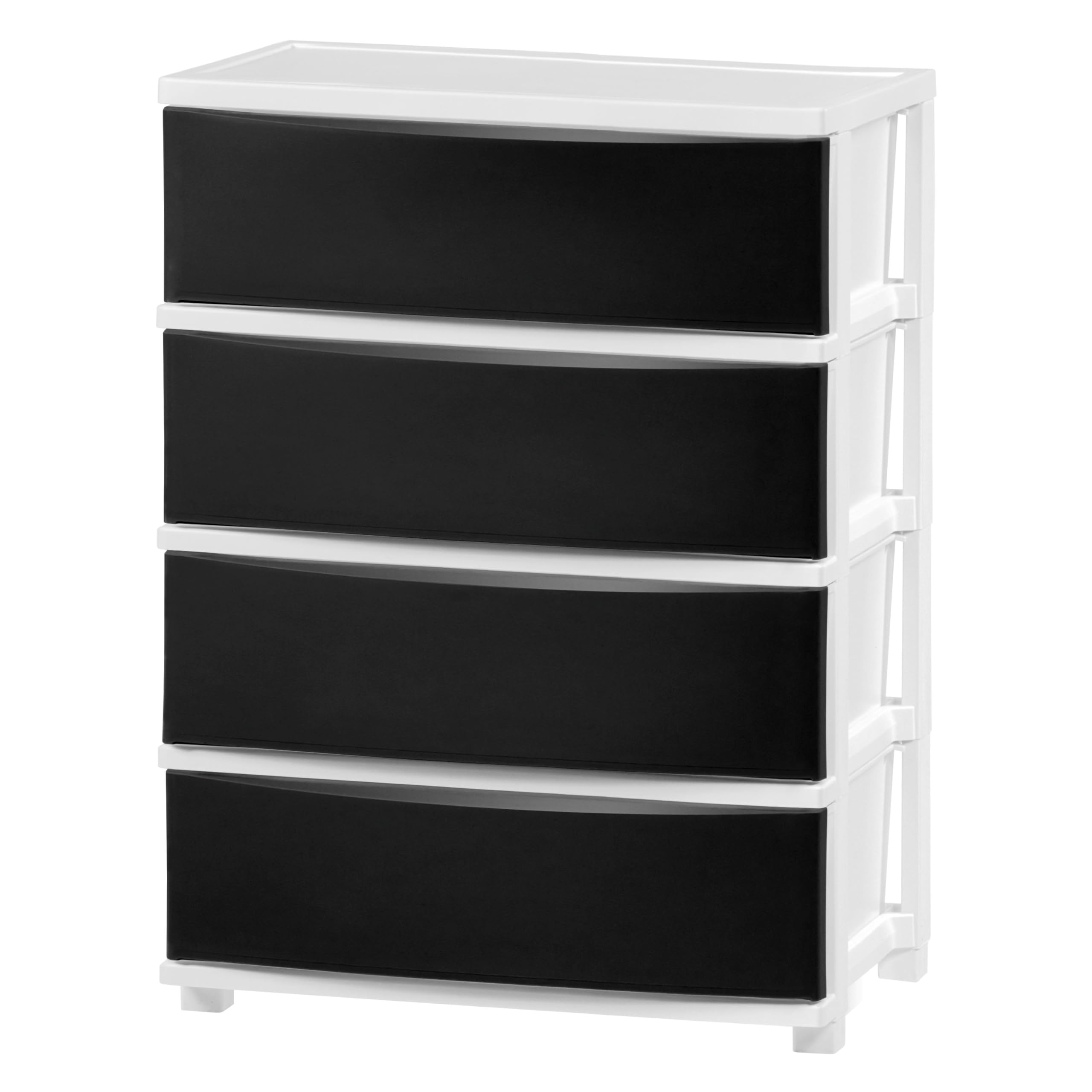 IRIS USA Wide 4Drawers Plastic Storage with Casters