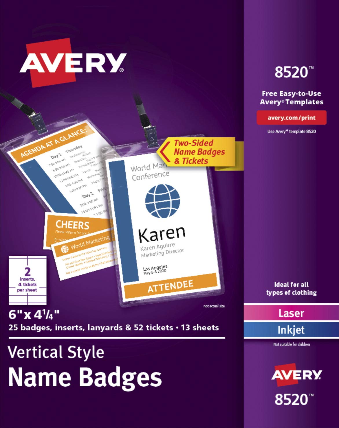 Avery Konfigurowalne plakietki z imionami