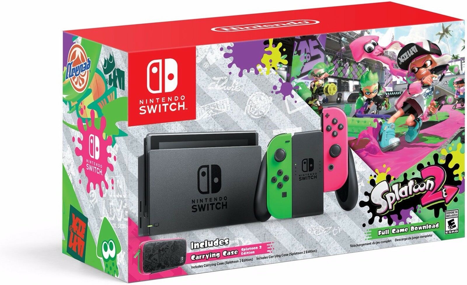 Nintendo Zmień sprzęt za pomocą Splatoon 2 + Neon Green/Neon Pink Joy-Cons (Switch)