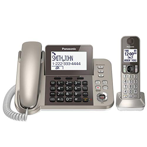 Panasonic Telefon przewodowy/bezprzewodowy z technologią Link2Cell Bluetooth i automatyczną sekretarką