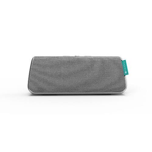 Fugoo Styl  – przenośny głośnik z dźwiękiem przestrzennym Bluetooth Najdłuższa żywotność baterii dzięki wbudowanemu zestawowi głośnomówiącemu (srebrny)