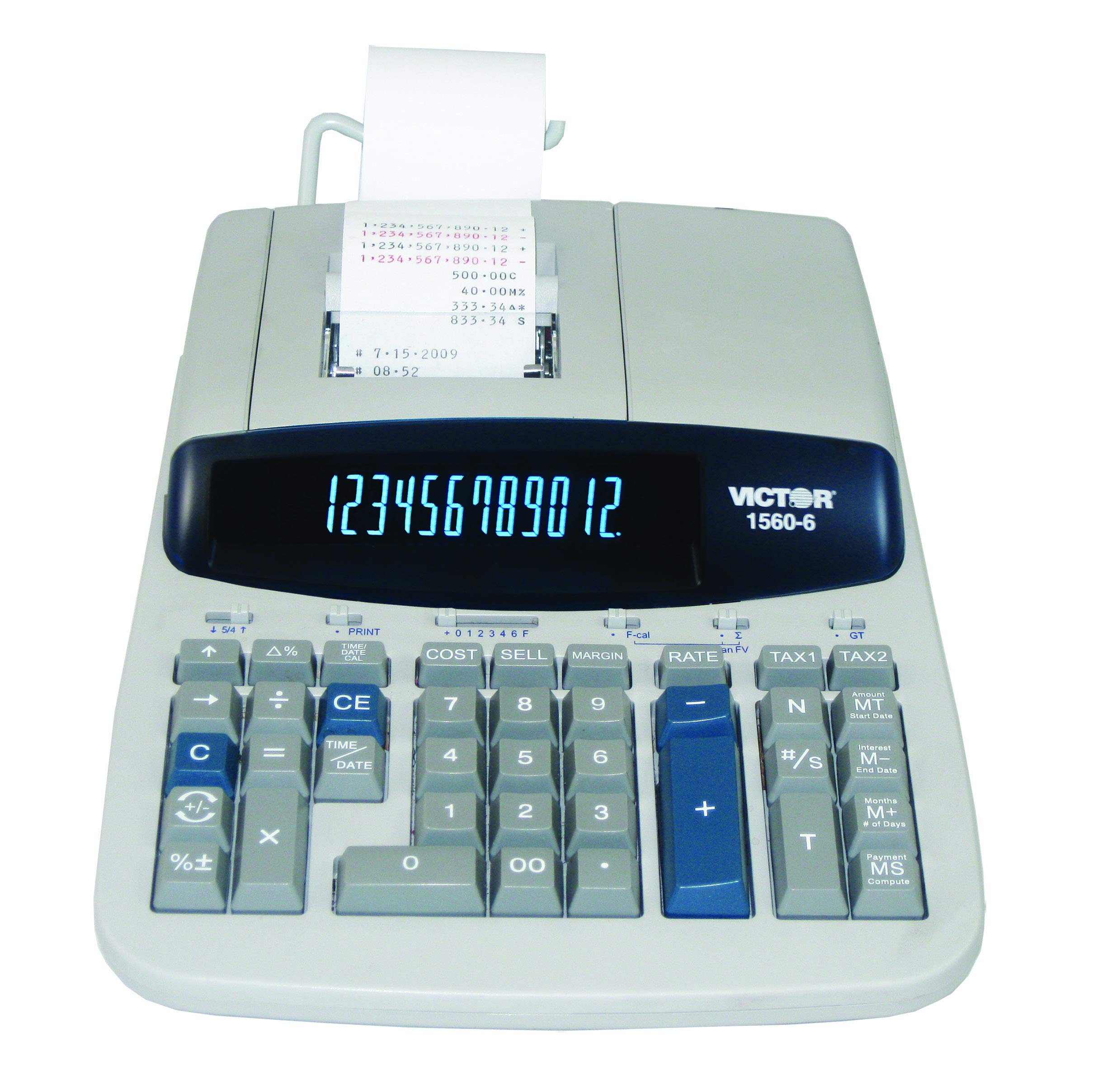 Victor 1560-6 12-cyfrowy kalkulator do druku komercyjnego o dużej wytrzymałości z dużym wyświetlaczem i kreatorem pożyczek