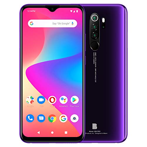 BLU G90 Pro | 2021 | 3-dniowa bateria | Odblokowane | 6.5 Wyświetlacz Full HD+ | 128 GB | Poczwórny aparat 48 MP | Wersja amerykańska | Gwarancja USA| Fioletowa mgła