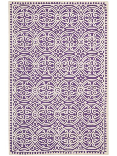 Safavieh Współczesny dywan w kolorze fioletowym i kości słoniowej (8 stóp dł. x 8 stóp szer.)