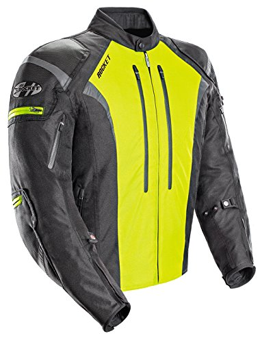 Joe Rocket Męska kurtka tekstylna Atomic 5.0 w kolorze czarnym/żółtym Hi-Viz – mała