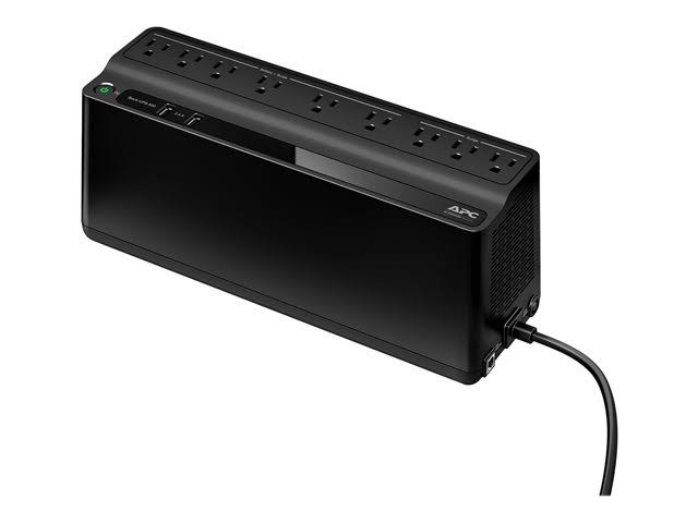 APC Back-UPS 850VA UPS Zabezpieczenie akumulatorowe i zabezpieczenie przeciwprzepięciowe z portami ładowania USB (BE850M2)