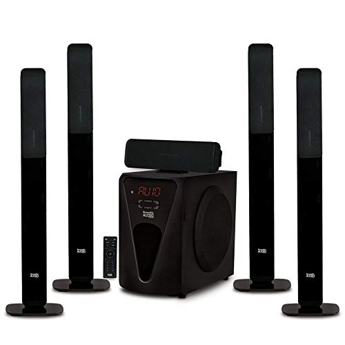 Acoustic Audio by Goldwood Acoustic Audio AAT5005 Zestaw głośników kina domowego 5.1 Bluetooth Tower z 8-calowym subwooferem aktywnym