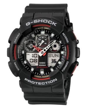 Casio Męski zegarek sportowy GA100-1A4 „G-Shock”.