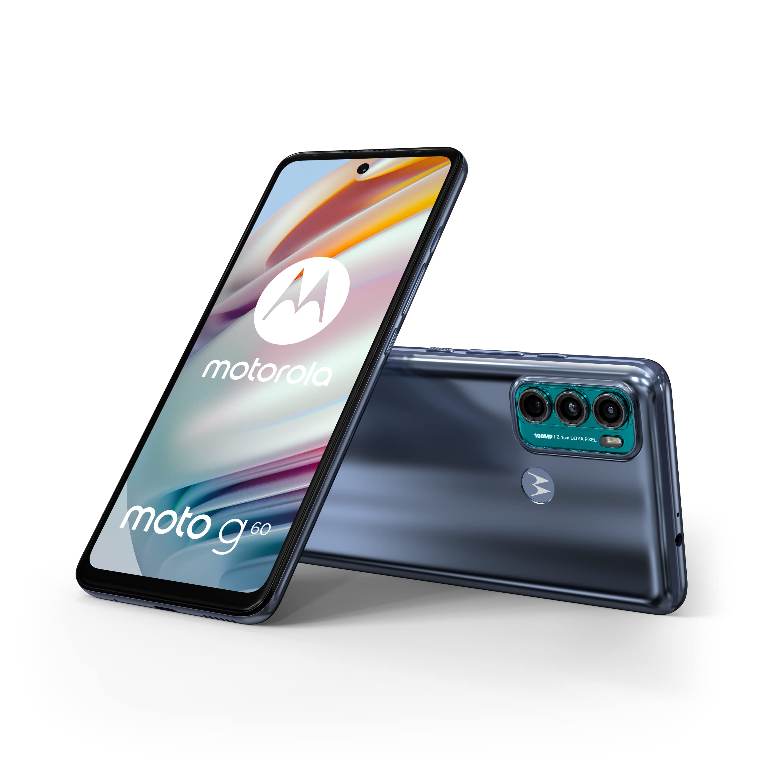 Motorola Moto G60 Dual-SIM 128 GB ROM + 6 GB RAM (tylko GSM | Bez CDMA) Smartfon 4G/LTE z fabrycznym odblokowaniem (dynamiczny szary) – wersja międzynarodowa