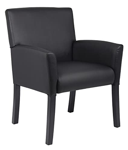Boss Office Products Krzesło Executive Box z mahoniowym wykończeniem w kolorze czarnym