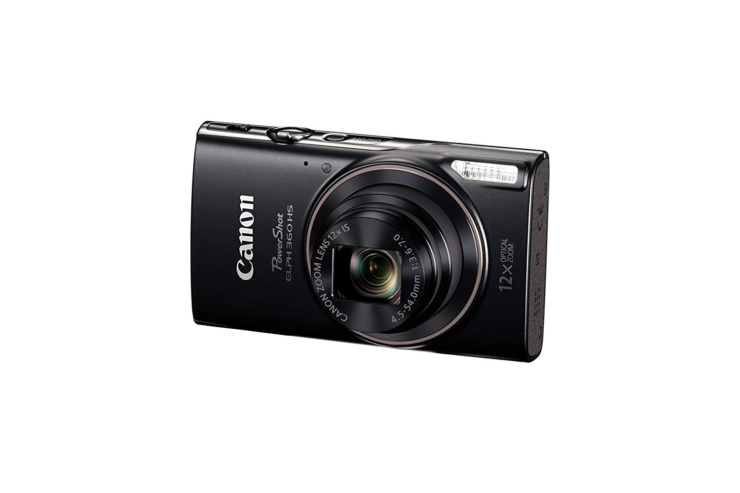 Canon Aparat cyfrowy PowerShot ELPH 360 z 12-krotnym zoomem optycznym i stabilizacją obrazu — z obsługą Wi-Fi i NFC (czarny)
