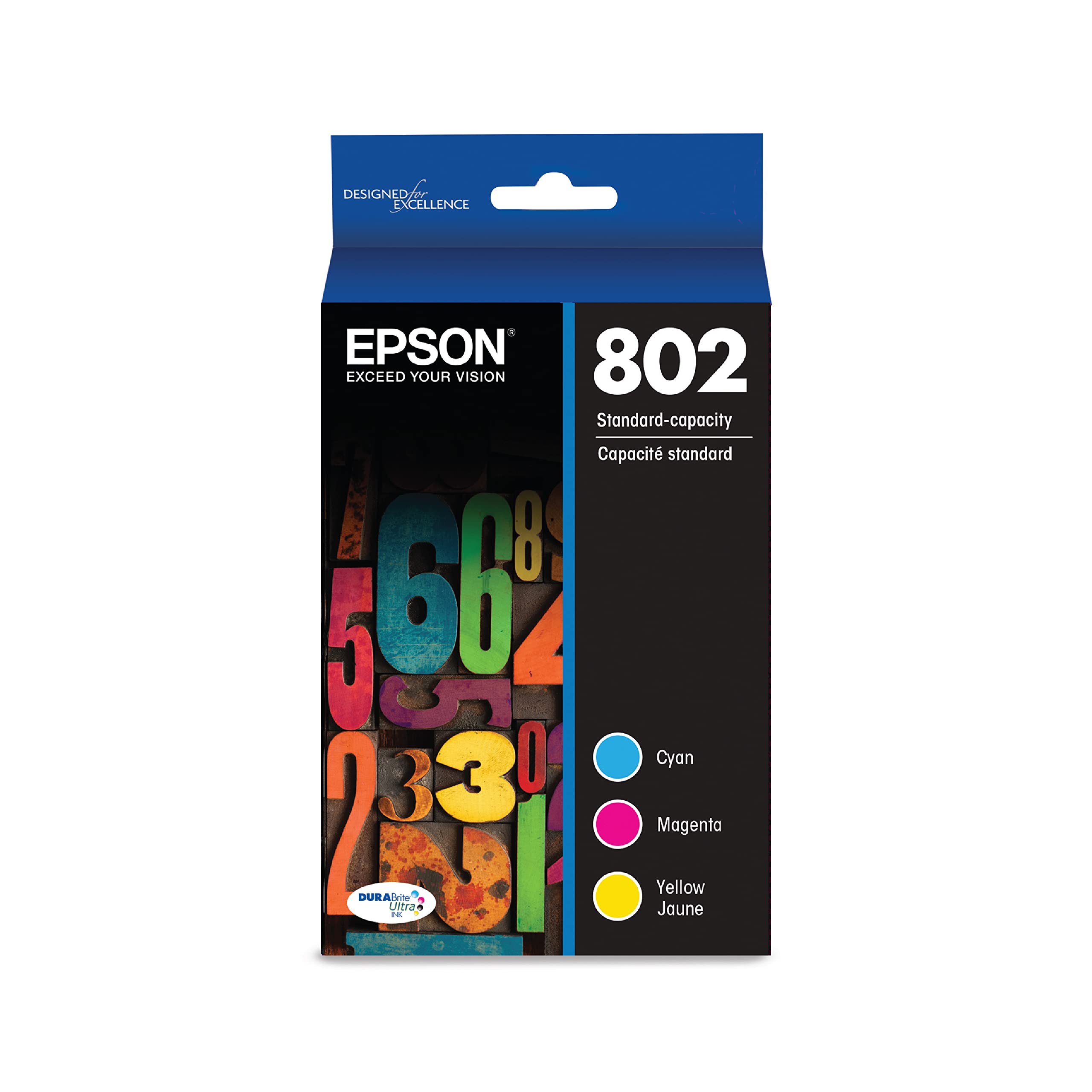 Epson Zestaw Combo Color T802 DURABrite Ultra -Ink o standardowej pojemności (T802520-S) do wybranych drukarek WorkForce Pro