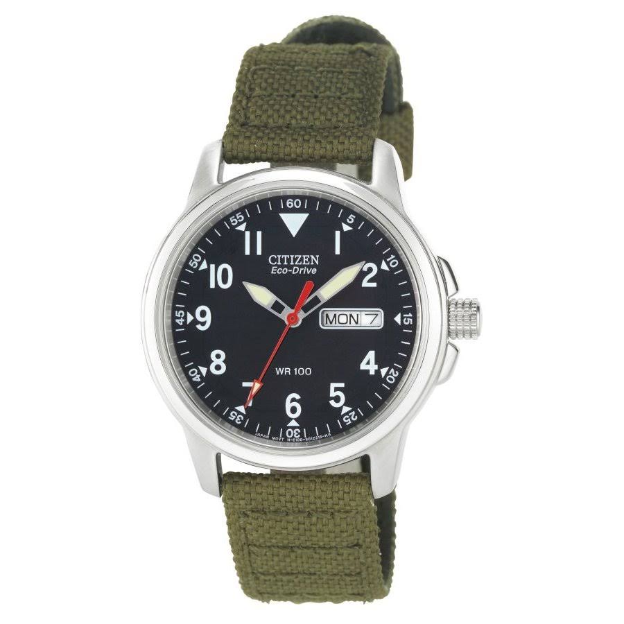 Citizen Męski analogowy japoński kwarcowy zielony zegarek BM8180-03E z napędem ekologicznym