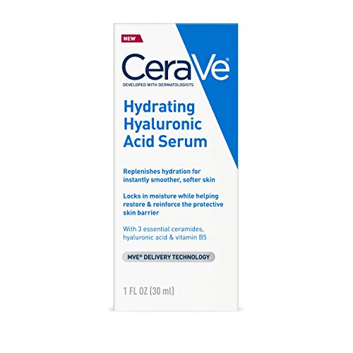 CeraVe Serum z kwasem hialuronowym do twarzy z witaminą B5 i ceramidami | Nawilżające serum do twarzy do skóry suchej | Bezzapachowy | 1 uncja