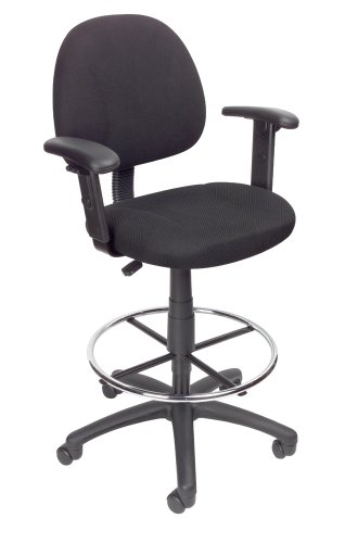 Boss Office Products Ergonomiczne krzesło kreślarskie bez podłokietników w kolorze niebieskim