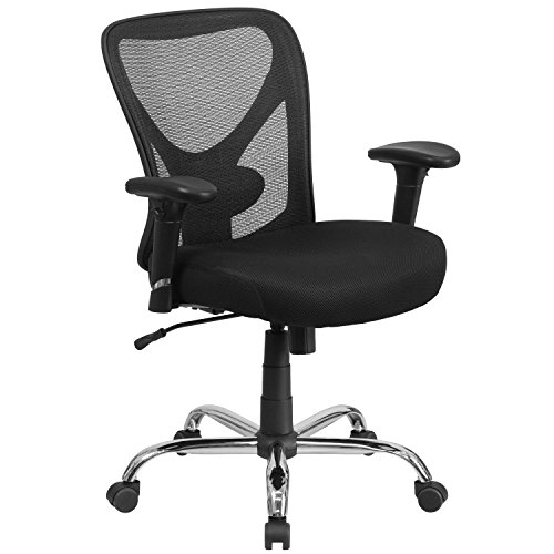 Flash Furniture Duże i wysokie krzesło biurowe | Obrotowe krzesło biurowe z regulowaną wysokością i kółkami
