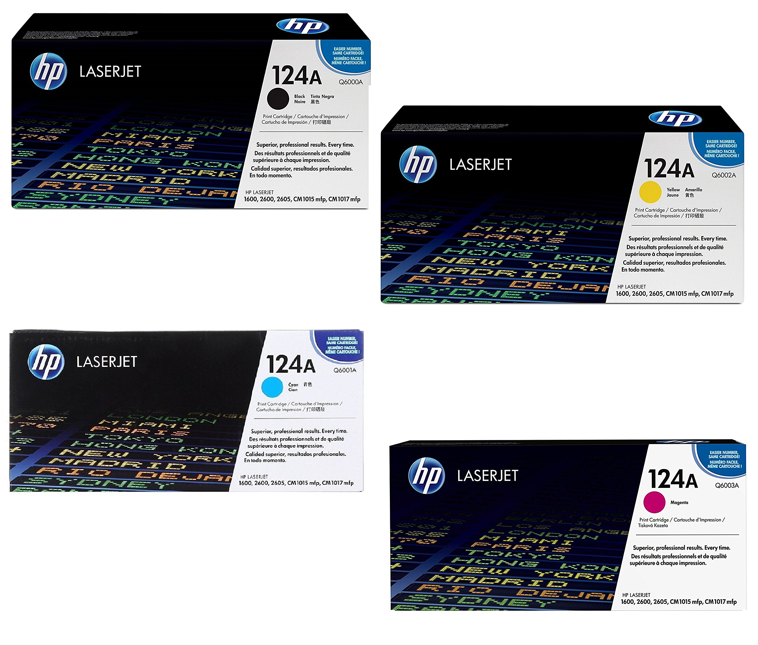 HP 124A Q6000A/Q6001A/Q6002/Q6003A 4 kolorowe wkłady z tonerem do LaserJet 2600n 1600 2605 1015 1017
