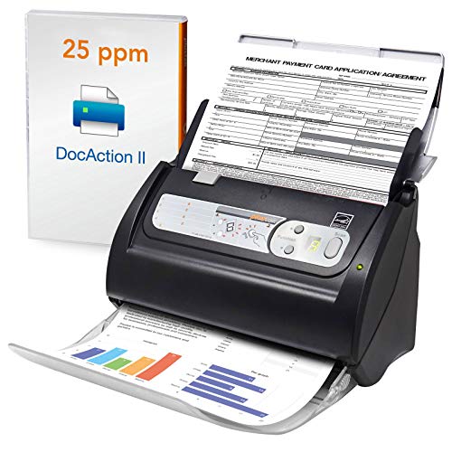 Plustek Biurkowy skaner dokumentów PS186 z automatycznym podajnikiem dokumentów (ADF) na 50 stron. Dla Windows 7/8/10/11 (tylko Intel/AMD)