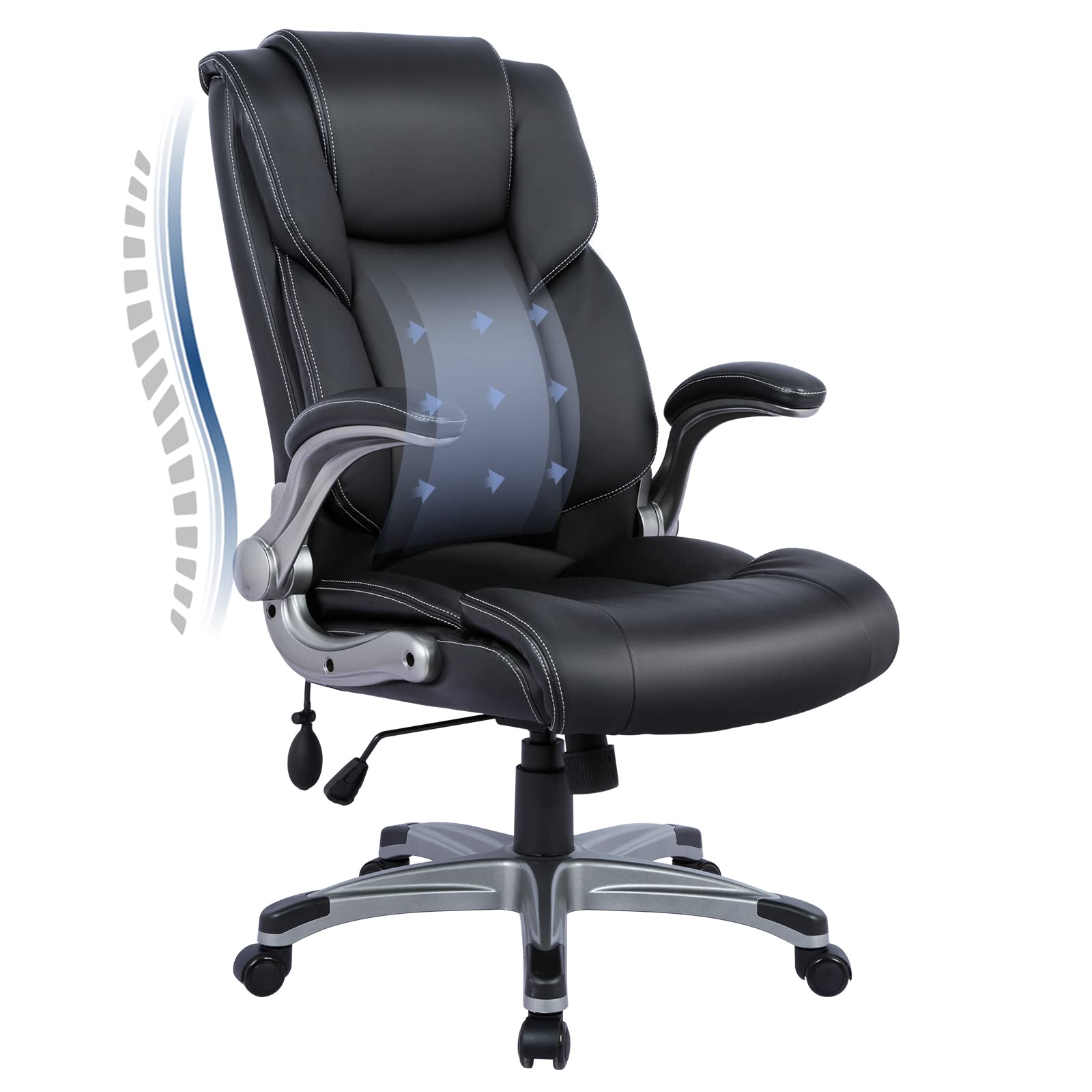 COLAMY Krzesło biurowe z wysokim oparciem - ergonomiczn...