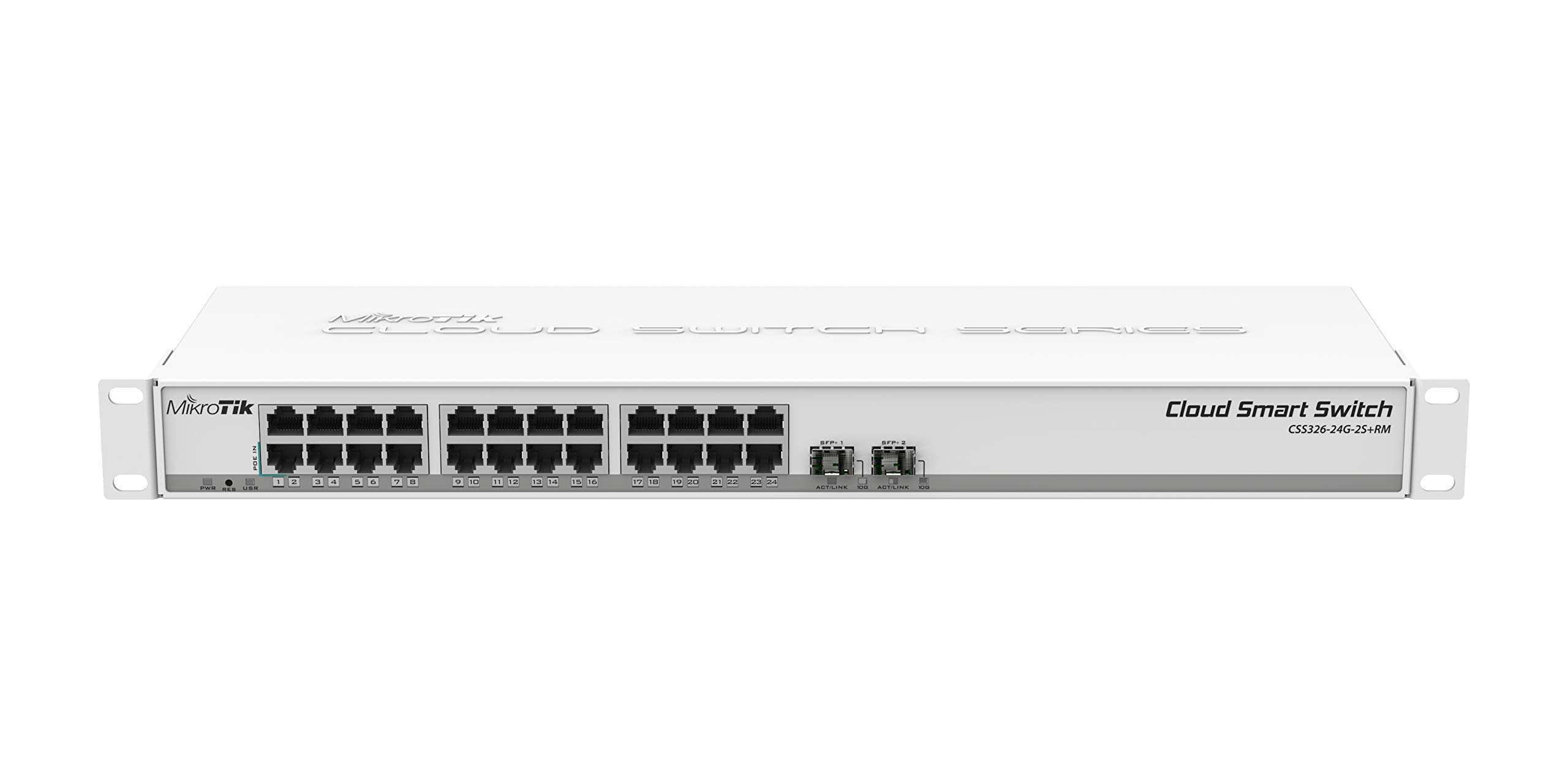 MikroTik CSS326-24G-2S+RM 24-portowy przełącznik Gigabit Ethernet z dwoma portami SFP+