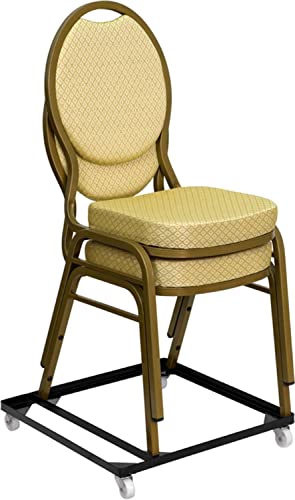 Flash Furniture Krzesło ze stalowym stosem i krzesło kościelne Dolly z serii HERCULES