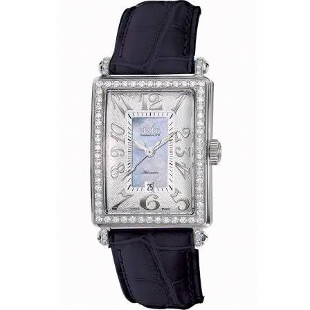Gevril Damski zegarek automatyczny Glamour z niebieskim diamentem 6207NL